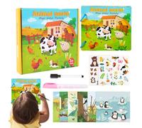 Zqkimzi Paint with Water Books - Reusable Coloring Activity for Free Creative Learning, Water Reveal Feature with Magic Drawing Function, Art Craft Toy for Kids Boys Girl,10page Set