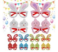 Zqkimzi Sparkly Easter Glasses - Festive Party Frames, Glitter Eye Decor, Premium Holiday Eyewear with Glitter, Vibrant Celebration Accessories, Holiday Photoshoot Themed Events Spring Fashion