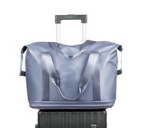 Zqkimzi Travel Bag, Expandable Luggage with Wheels, Lightweight Rolling Suitcase, Large Capacity Organizer, Foldable Weekend Tote, Business Trip Carrier, Black, 35x45x2cm