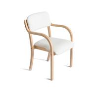 ZQKJLH Dining Chairs Kitchen Chairs Accent Chairs Side Chairs Nordic Wood Armchair with Backrest Comfortable Seat Stacking Visitor Chair Study Chair for Living Room Office Lounge Home (Color : White)