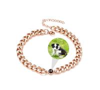 ZqlDDayUP Personalized Photo Projection Bracelet with Picture Inside, Custom Bracelets Stainless Steel Cuban Chain Couples Bracelets Circle Photo Bracelet or Anklet Jewelry for Couple Men Women