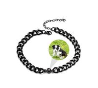 ZqlDDayUP Personalized Photo Projection Bracelet with Picture Inside, Custom Bracelets Stainless Steel Cuban Chain Couples Bracelets Circle Photo Bracelet or Anklet Jewelry for Couple Men Women