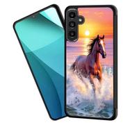 ZQLPLZR for Galaxy A16 5G Case,Tire Anti-Skid Edges Cute Design Shockproof Bumper Full Protection Back Cover for Samsung Galaxy A16 5G 6.7" 2024,Running Horse in Water