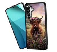 ZQLPLZR for Galaxy A27 5G Case,Tire Anti-Skid Edges Cute Design Shockproof Bumper Full Protection Back Cover for Samsung Galaxy A27 5G 6.7" 2026,Highland Cow with Floral