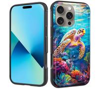 ZQLPLZR Magnetic for iPhone 16 Pro Case,[Compatible with MagSafe] [Military Grade Drop Protection] Heavy Duty Shockproof Phone Case for iPhone 16 Pro 6.3" 2024,Turtle Swimming Under The Sea