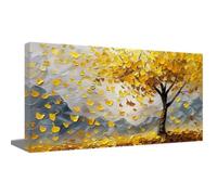 ZQQART Abstract Gold Tree Wall Art Large Tree Painting for Living Room Wall Decor Yellow Leaf Landscape Canvas Prints Home Wall Decor (B,50x100cm)