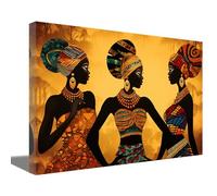 ZQQART African American Canvas Wall Art Black Art Prints Black Girl Portrait Colorful Retro Style Ethnic Painting for Home Wall Decor (A,16.00" x 24.00")