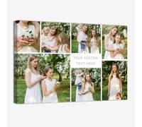 ZQQART Custom Canvas Collage Prints with Your Photos Personalized Multi Photos Print on Canvas Customized Gifts for Couple Mom Dad Framed(Green,8"x12"(20x30cm))
