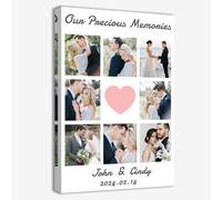 ZQQART Custom Canvas Collage Prints with Your Photos Personalized Multi Photos Print on Canvas Customized Gifts for Couple Mom Dad Framed(Pink,12"x18"(30x45cm))