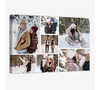 ZQQART Custom Canvas Collage Prints with Your Photos Personalized Multi Photos Print on Canvas Customized Gifts for Couple Mom Dad Framed(Gold,12"x18"(30x45cm))