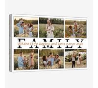 ZQQART Custom Canvas Collage Prints with Your Photos Personalized Multi Photos Print on Canvas Customized Gifts for Couple Mom Dad Framed(Yellow,20"x30"(50x75cm))