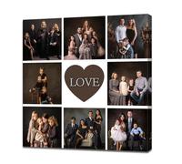 ZQQART Custom Canvas Collage Prints with Your Photos Personalized Multi Photos Print on Canvas Customized Gifts for Couple Mom Dad Framed(Orange,12" x 12"(30x30cm))