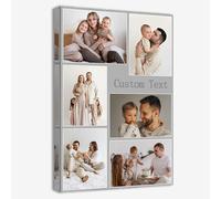 ZQQART Custom Canvas Collage Prints with Your Photos Personalized Multi Photos Print on Canvas Customized Gifts for Couple Mom Dad Framed(Grey,8"x12"(20x30cm))
