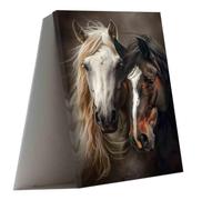 ZQQART Horse Canvas Wall Art Black White Horse Picture Prints Wild Aniamls Painting Couple Theme for Living Room Bedroom Decor (Brown,12W x 18L)