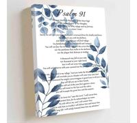 ZQQART Inspirational Psalm 91 Wall Art Christian Scripture Canvas Painting Bible Verse Scripture Prints Religious Gifts for Home Decor (white,16W x 20L)