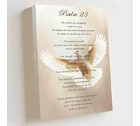 ZQQART Jesus Canvas Wall Art Psalm 23 Bible Verse Pictures Prints the Lord Is My Shepherd Poster Christ Boho Motivational Prints Home Decor (brown,16W x 24L)