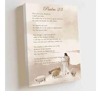 ZQQART Jesus Canvas Wall Art Psalm 23 Bible Verse Pictures Prints the Lord Is My Shepherd Poster Christ Boho Motivational Prints Home Decor (white,12W x 18L)
