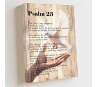 ZQQART Jesus Canvas Wall Art Psalm 23 Bible Verse Poster the Lord Is My Shepherd Pictures Christian the Hands of God Wall Painting Decor (brown,12W x 18L)