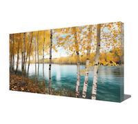 ZQQART Large Birch Tree Canvas Prints Wall Art Yellow Leaf White Branch Forest Lake Picture Nature Landscape Painting for Living Room Decor (Yellow Birch Tree,12.00" x 24.00")