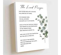 ZQQART Our Father Prayer Canvas Wall Decor The lord prayer Quotes Wall Art Inspirational Quotes Christian Bible Verse Painting Prints for Church Room (white,16W x 24L)