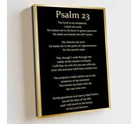 ZQQART Psalm 23 Bible Verse Canvas Wall Art the Lord Is My Shepherd Scripture Pictures Print Christian Painting for Home Wall Decor (Black,16W x 24L)