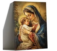 ZQQART Virgin Mary Canvas Wall Decor the Baby Jesus of the Mother Mary Painting Prints Religious Christ Pictures Catholic Art Home Decor (gold,40x60cm)