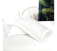ZQSFPK 2pcs Silk Pillowcase, Natural Mulberry Silk, Standard Size 48 x 74 cm, White, Soft Smooth Cooling, Premium Grade, Perfect for Hair and Skin Health