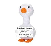 ZQSFPK Positive Crochet Animals, 1 Silly Goose Handmade, Emotional Support Crochet Gift for Women, Birthday Gift for Daughter Friend Teen Girl, 7 Cm Wide 10 Cm High