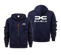 ZQSLFCCW Men's Lightweight Zip Up Hoodie - Soft Fleece Pullover Jacket for D.A.C.I.A with Kangaroo Pocket Breathable Comfort Fit for Spring Autumn Casual Wear(Navy Blue,XL)