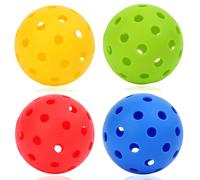 ZQuintuplian 4 Pcs Pickleball & Padel Balls - 40 Holes, 4 Colors, Outdoor & Indoor Sport, Practice & Match Play