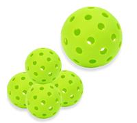 ZQuintuplian 5 PCS Pickleball Balls, Green Pickleball, Pickleball Balls Indoor with 40 Small Precisely Drilled Holes, Durable Pickle Ball for Game Training Sports Outdoor Indoor Accessories