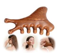 ZQUKAMZ 4 in 1 Gua Sha Tool for Face,Scalp Massager with Gift Box,Massage Comb for Head,Face,Eye,Neck & Body Meridian Therapy Tool for Relaxation,Natural Sandalwood
