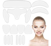 ZQUKAMZ Silicone Face Patches, Reusable Soft and Comfortable, Anti Wrinkle Patches Gel Pads Reduce Frown & Smile Lines Forehead Cheek, Lip, Eye, Neck, Chin, Chest Wrinkles Treatment 64Pcs (White)
