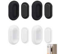 Zquqwa 4 Pack Magnetic Remote Control Holder Wall Mount, Magnetic TV Remote Holder, No Drill Self-Adhesive Organizers for TV Fan, AC Remote Storage Holders for Easy Installation (Black+White)