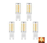 Zquqwa 5 Pcs G9 LED Bulbs Warm White 3000K, 3W, G9 Capsule LED Bulbs, 28W 33W 40W Halogen Replacement, AC 220V, High Brightness 100LM/W, Ra80+, Flicker Free, Dimmable for Chandelier Crystal Lamps