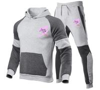 ZQURVO Men's Tracksuits for FAIRY TAIL, Long Sleeve Hooded Jacket and Sweatpants 2 Piece Sweatshirt and Joggers Gym Jogger Sport Set Sweatshirt Suit with Pockets,Grey2-xx_l