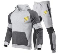 ZQURVO Tracksuit Mens for FAIRY TAIL, 2 Piece Sport Set Sweatpants Full Set Long Sleeve Hooded Sweatshirt and Sweatpants Set Hoodie Joggers Sets Winter Thermal Tracksuit,Grey2-xx_l
