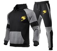 ZQURVO Tracksuit Mens for FAIRY TAIL, 2 Piece Sport Set Sweatpants Full Set Long Sleeve Hooded Sweatshirt and Sweatpants Set Hoodie Joggers Sets Winter Thermal Tracksuit,Black2-3x_l