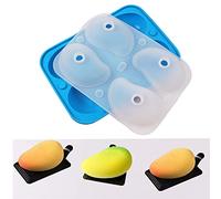 ZQWE 3D Silicone Baking Molds for Cakes, Mango Silicone Mold for Baking Mousse Cake, French Dessert Mold for Pastry Chocolate Ice Cream, Full Shape Mango Shape (4-Cavity)