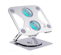Zqxnt 2 Fan Portable Laptop Stand With 360 Degree Swivels Functionality And Heights Adjustment From 50mm To 290mm For All Users Carbon Steel Laptop Stand