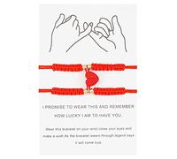 Zqxnt 2 Pcs Chinese Knot Love Couples Weaving Bracelets For Boyfriend Girlfriend Him And Her Long Distance Relationships Gifts Couple Card Bracelets