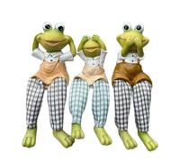 Zqxnt 3lots Resins Frogs Ornaments With Long Legs Indoor Desktop Decoration Shelf Display Philosophical Desktop Sculptures