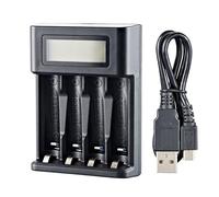 Zqxnt 4 Bay AA LR03 Battery Charging Adapter LCD Screen Charging 4 Slot Independence Slot For NiMH AA LR03 Rechargeable Batteries AA Battery