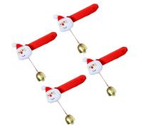 Zqxnt 4PCS Holiday Door Handle Covers with Hanging Bells Soft Christmas Decors for Family Festives Accessories Quick Setups Door Handle Protectors