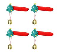 Zqxnt 4PCS Holiday Door Handle Covers with Hanging Bells Soft Christmas Decors for Family Festives Accessories Quick Setups Door Handle Protectors