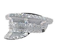 Zqxnt Bridal Hat With Sparkly Crystals Captain Hat Sailor For Bachelorette Party Wedding For Club Stage Captain Festival
