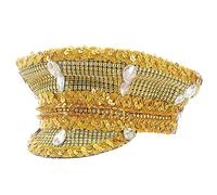 Zqxnt Bridal Hat With Sparkly Crystals Captain Hat Sailor For Bachelorette Party Wedding For Club Stage Captain Festival