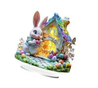 Zqxnt Bunnies Figurines Easters Decoration Table Centerpieces Acrylic Easters Eggs Rabbits Statue Rabbits Sculpture Home Decors Easters Bunnies Decors