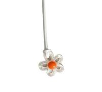 Zqxnt Charming Resin Flower Pendant Necklace Fashionable Chain Statement Necklaces Charm Clavicle Chain Chokers Multicolored Resin Necklace Costume Jewelry Fashionable Floral Pendant