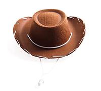 Zqxnt Childrens Big Brim Western Cowgirl Cap Brown Red Felt Cowboy Hat For Theme Party Costumes Outdoor Activities Christmas Cowboy Hats Party Pack Men White Holder For Travel Men Girls Hats Pack